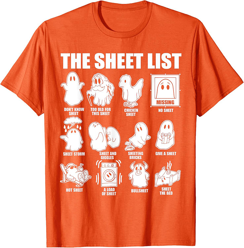 Halloween funny shirt Boo Sheet Halloween the sheet list T-Shirt