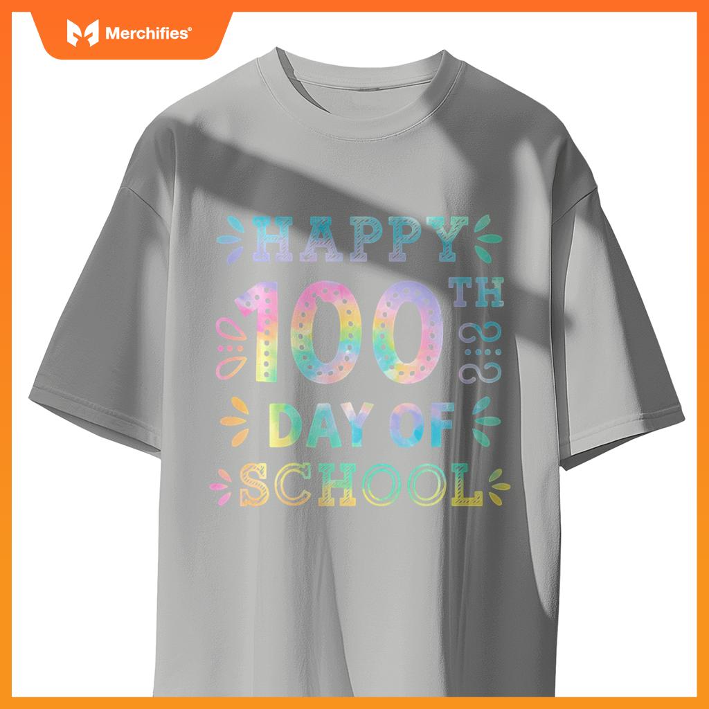 Happy 100th Day Of School Tie Dye Rainbow 100 Days Smarter