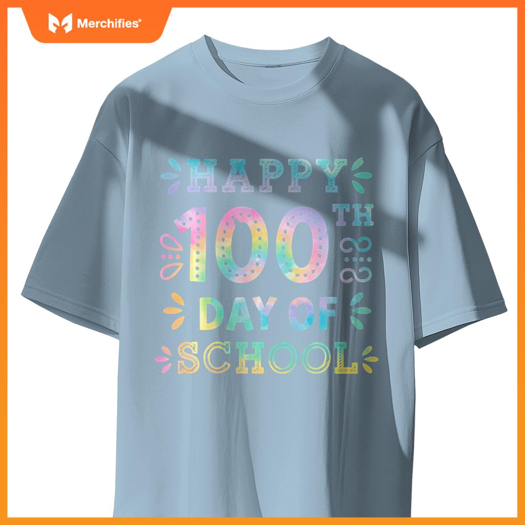 Happy 100th Day Of School Tie Dye Rainbow 100 Days Smarter