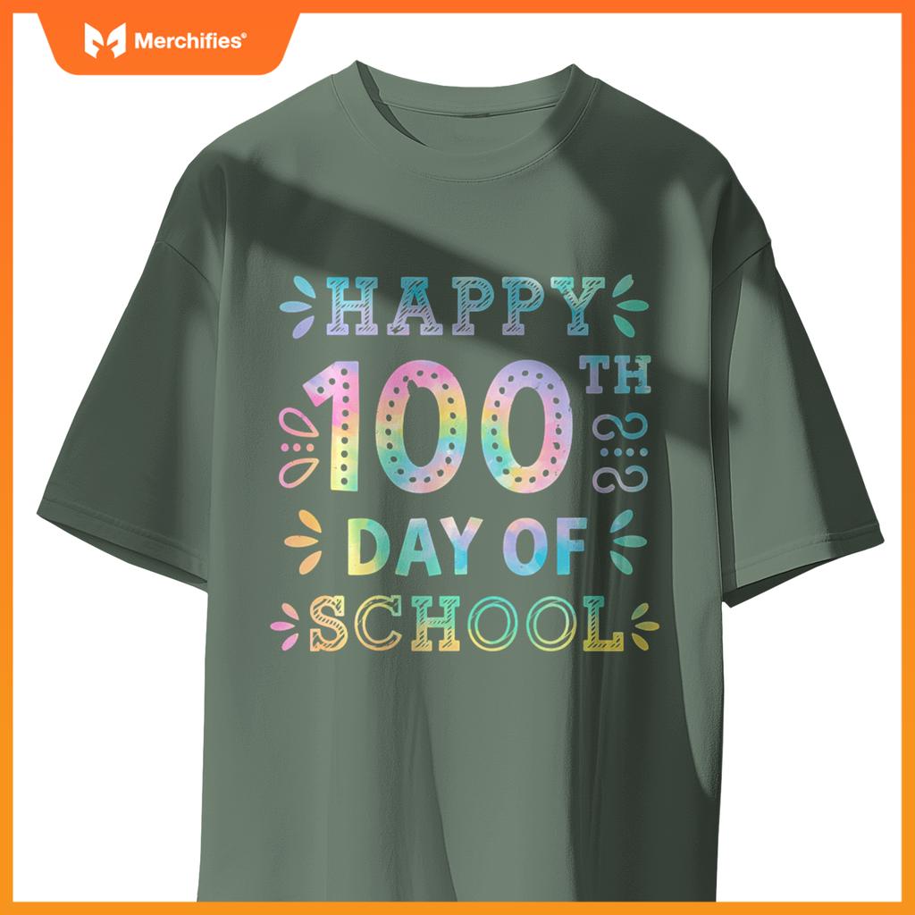 Happy 100th Day Of School Tie Dye Rainbow 100 Days Smarter