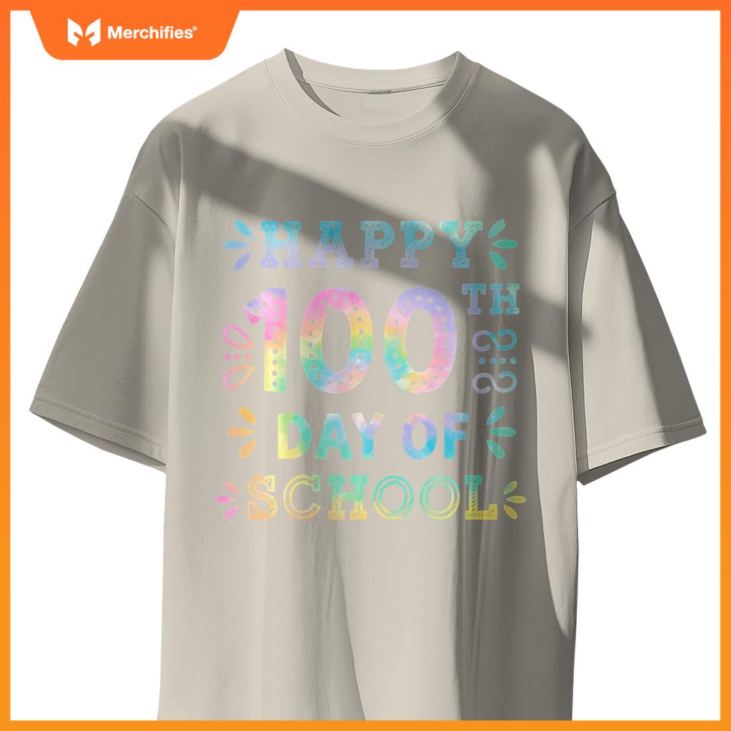 Happy 100th Day Of School Tie Dye Rainbow 100 Days Smarter