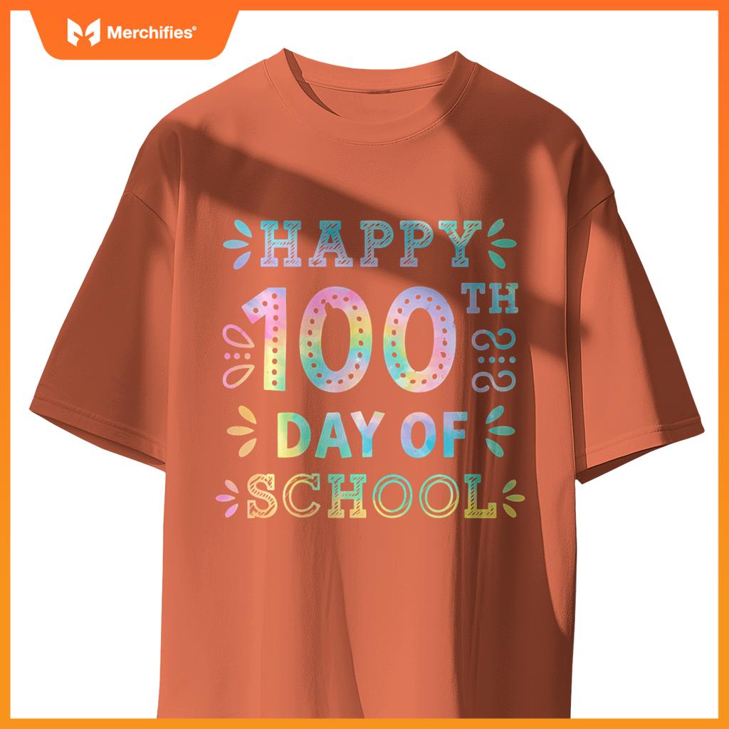 Happy 100th Day Of School Tie Dye Rainbow 100 Days Smarter