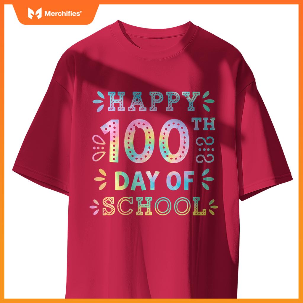Happy 100th Day Of School Tie Dye Rainbow 100 Days Smarter