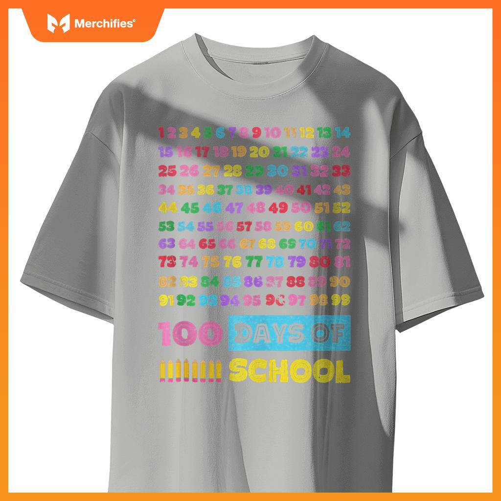 Happy 100th Day of School Teacher Kids 100 Days Math Numbers