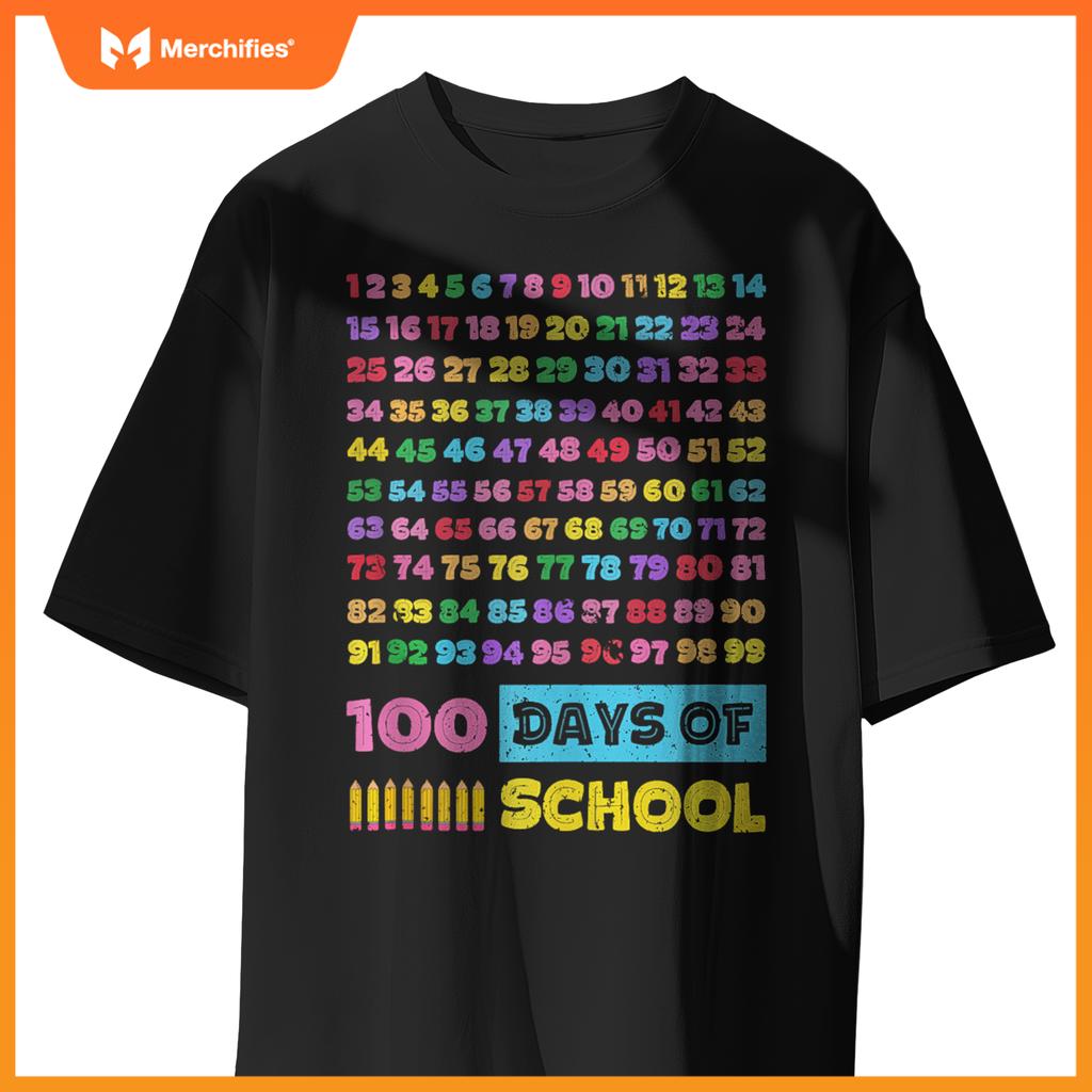 Happy 100th Day of School Teacher Kids 100 Days Math Numbers