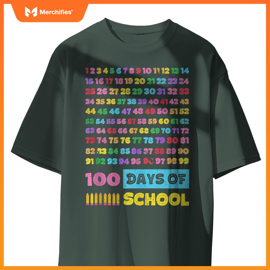Happy 100th Day of School Teacher Kids 100 Days Math Numbers