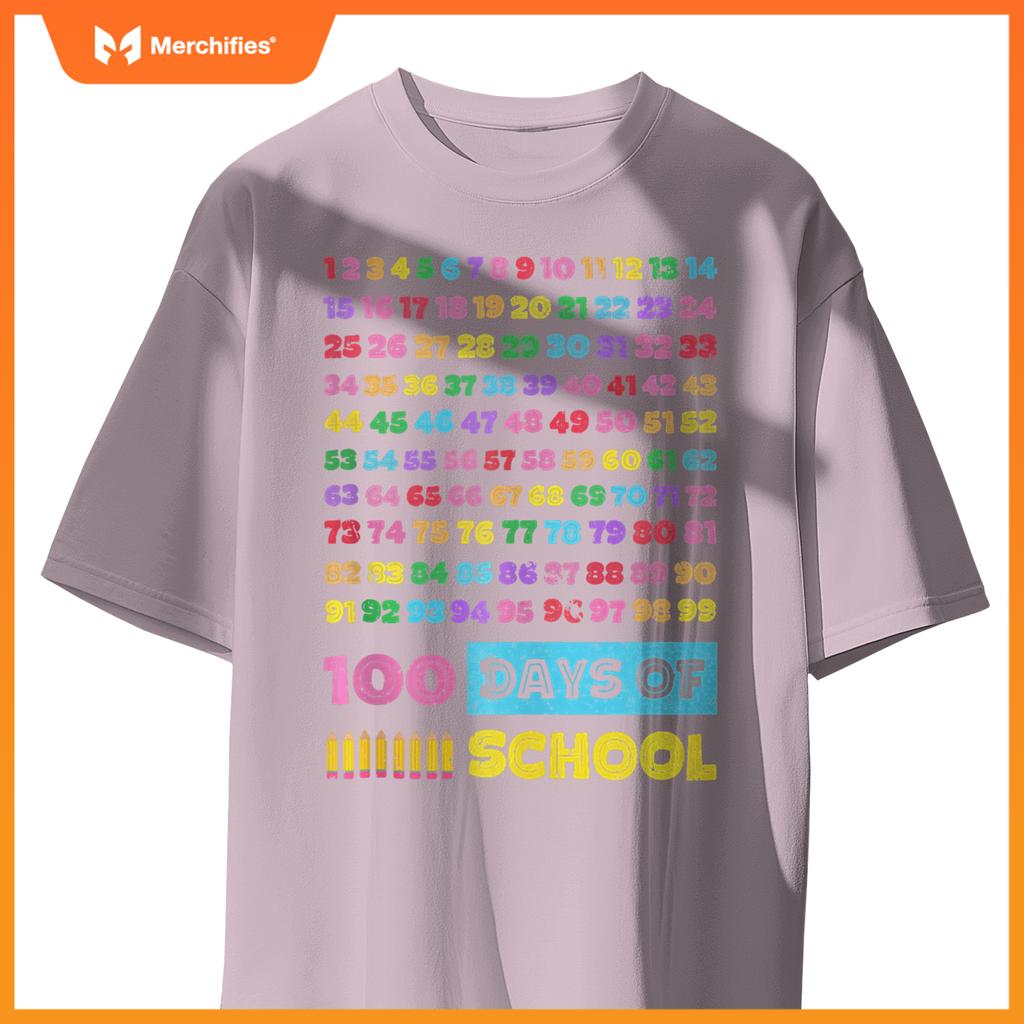 Happy 100th Day of School Teacher Kids 100 Days Math Numbers