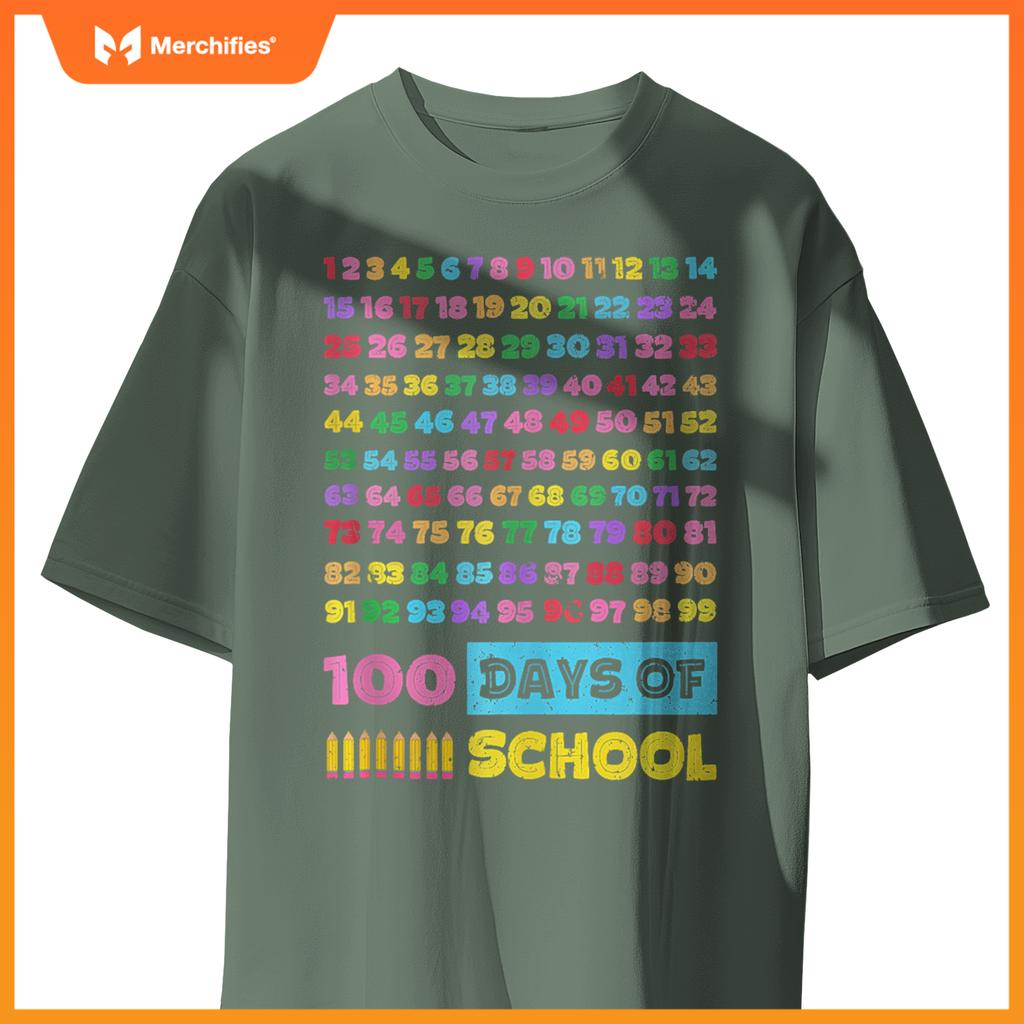 Happy 100th Day of School Teacher Kids 100 Days Math Numbers