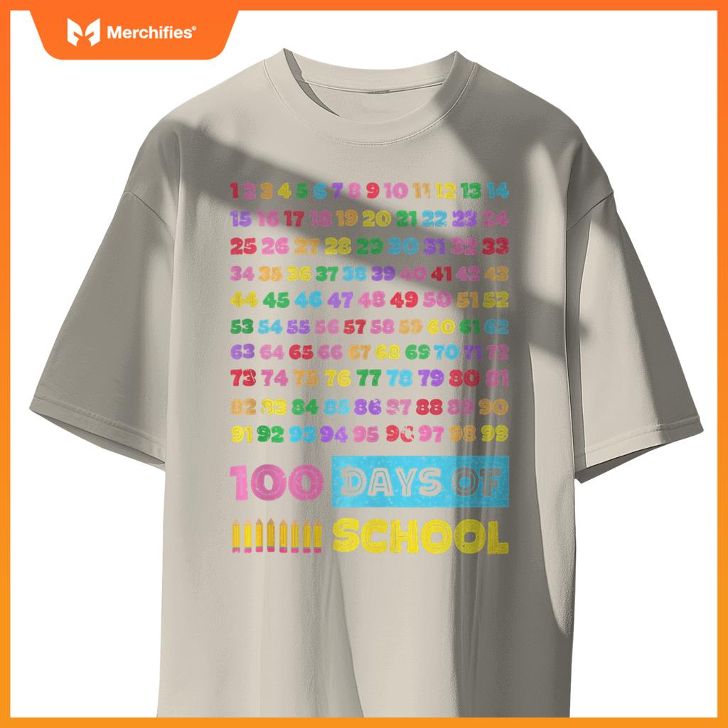 Happy 100th Day of School Teacher Kids 100 Days Math Numbers