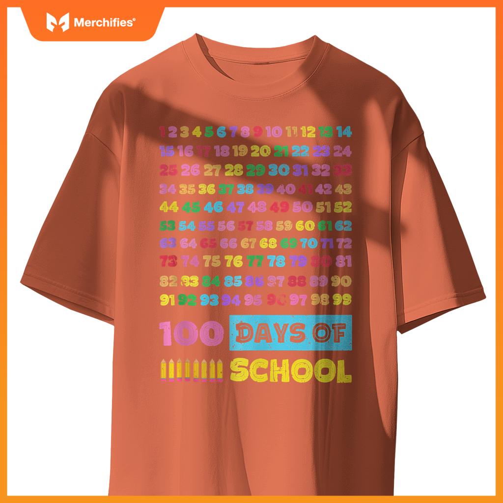 Happy 100th Day of School Teacher Kids 100 Days Math Numbers