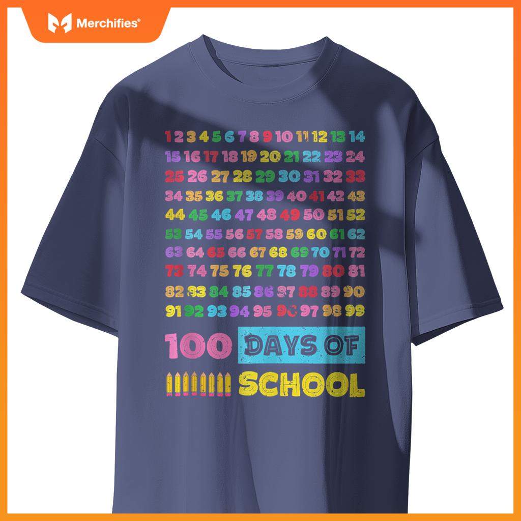 Happy 100th Day of School Teacher Kids 100 Days Math Numbers