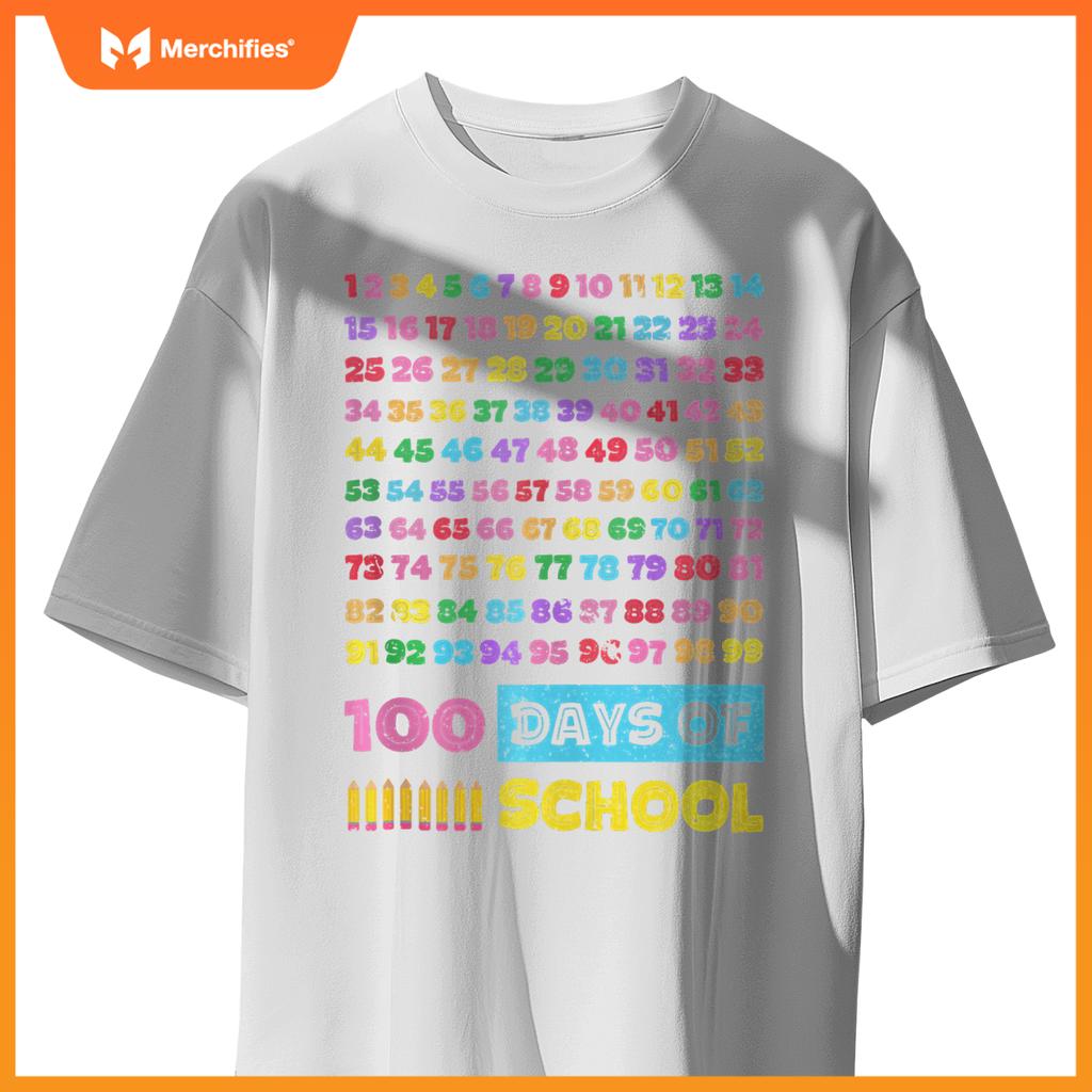 Happy 100th Day of School Teacher Kids 100 Days Math Numbers