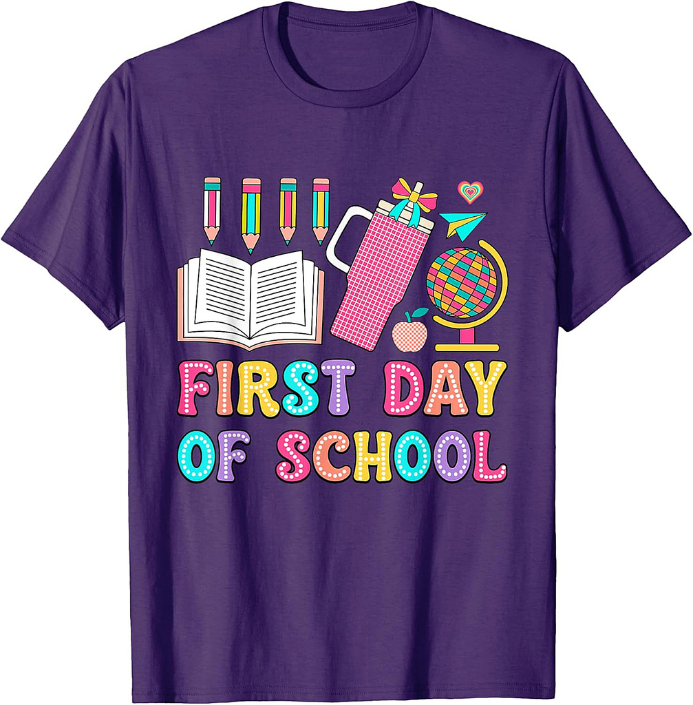 Happy First Day Of School Pencil Teacher Kids Back To School T-Shirt