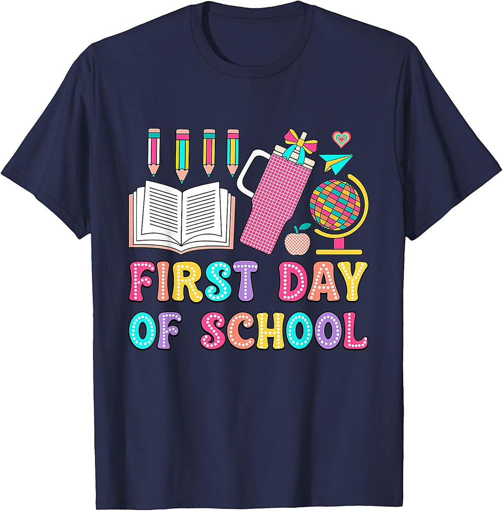 Happy First Day Of School Pencil Teacher Kids Back To School T-Shirt