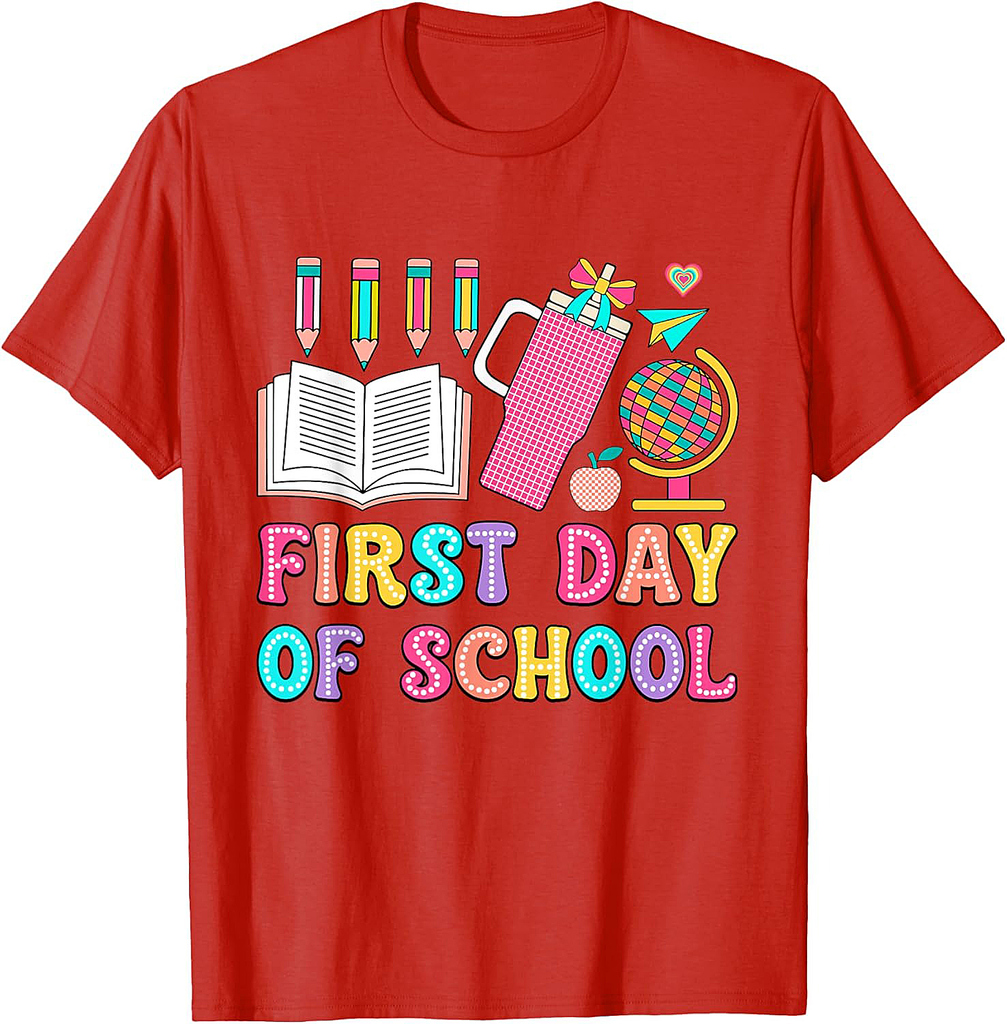 Happy First Day Of School Pencil Teacher Kids Back To School T-Shirt