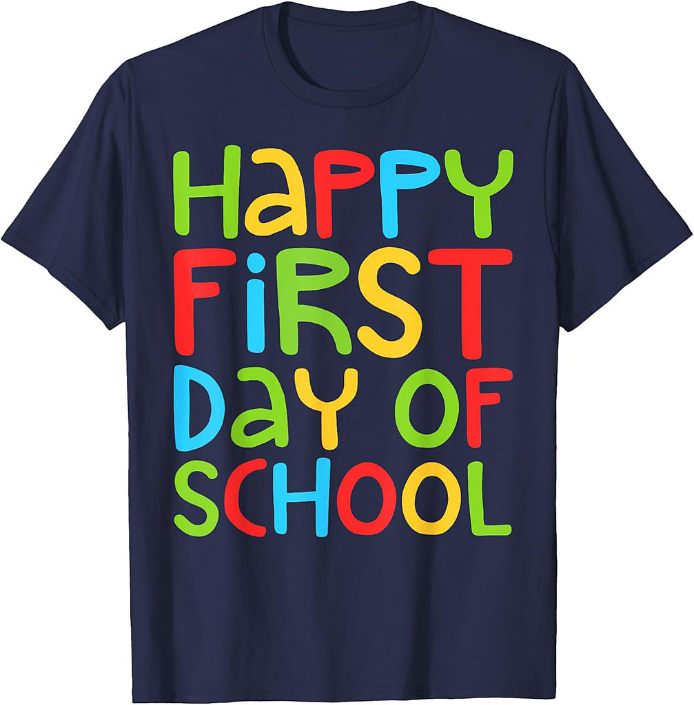 Happy First Day Of School Shirt Boy Girl Back To School T-Shirt
