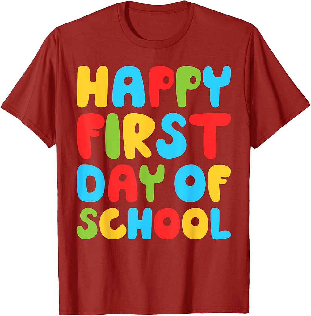 Happy First Day Of School Shirt Boy Girl Back To School T-Shirt