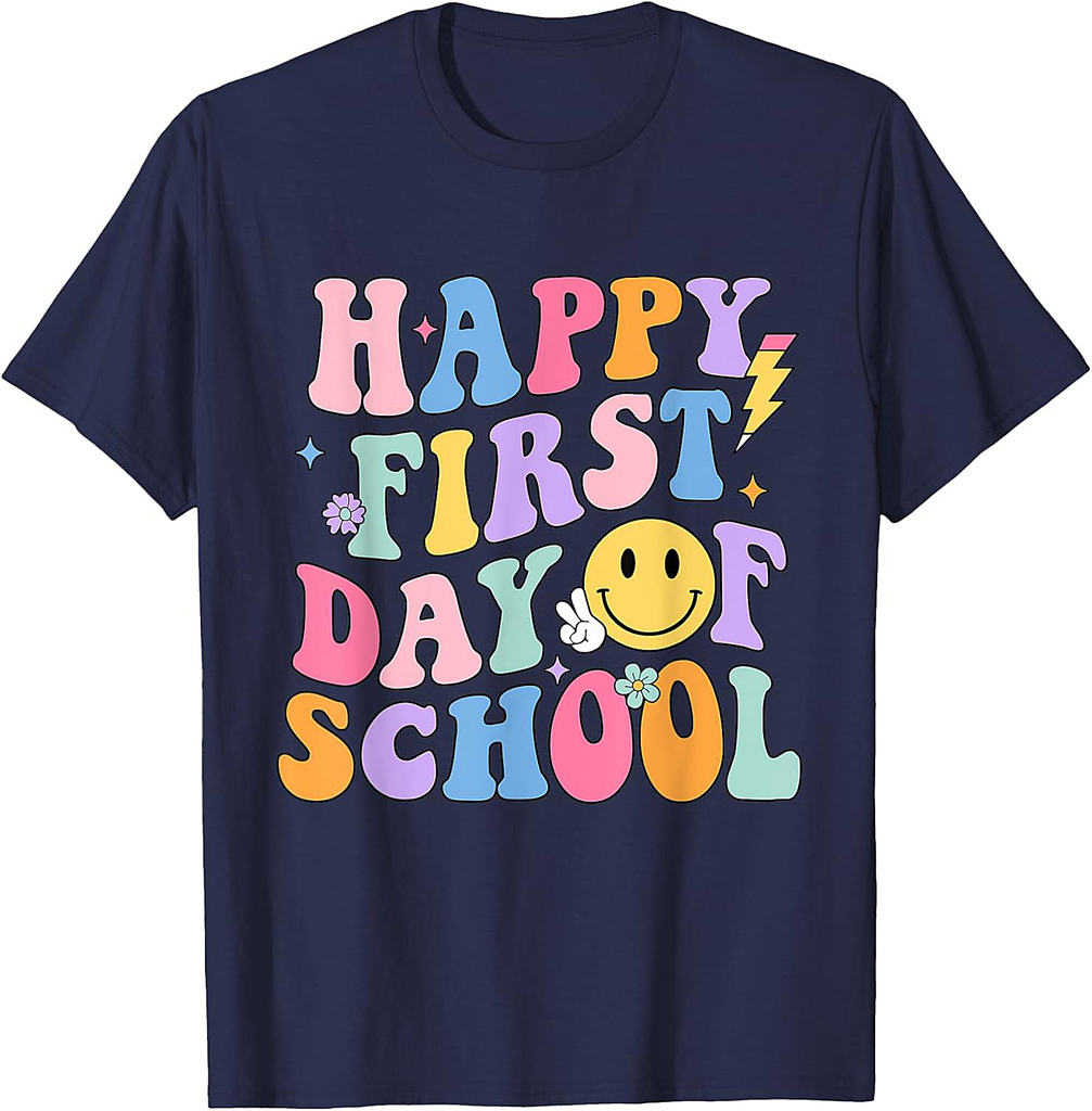 Happy First Day Of School Shirt Teachers Kids Back To School T-Shirt