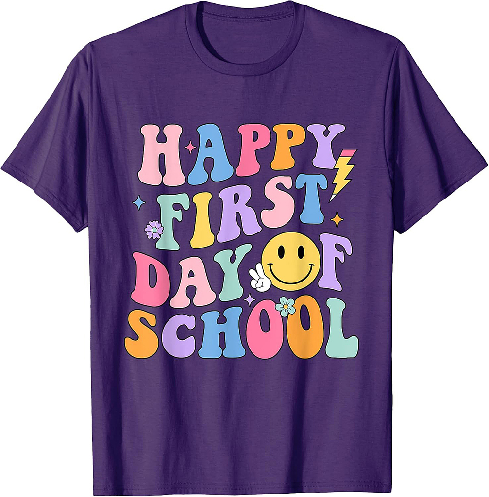 Happy First Day Of School Shirt Teachers Kids Back To School T-Shirt