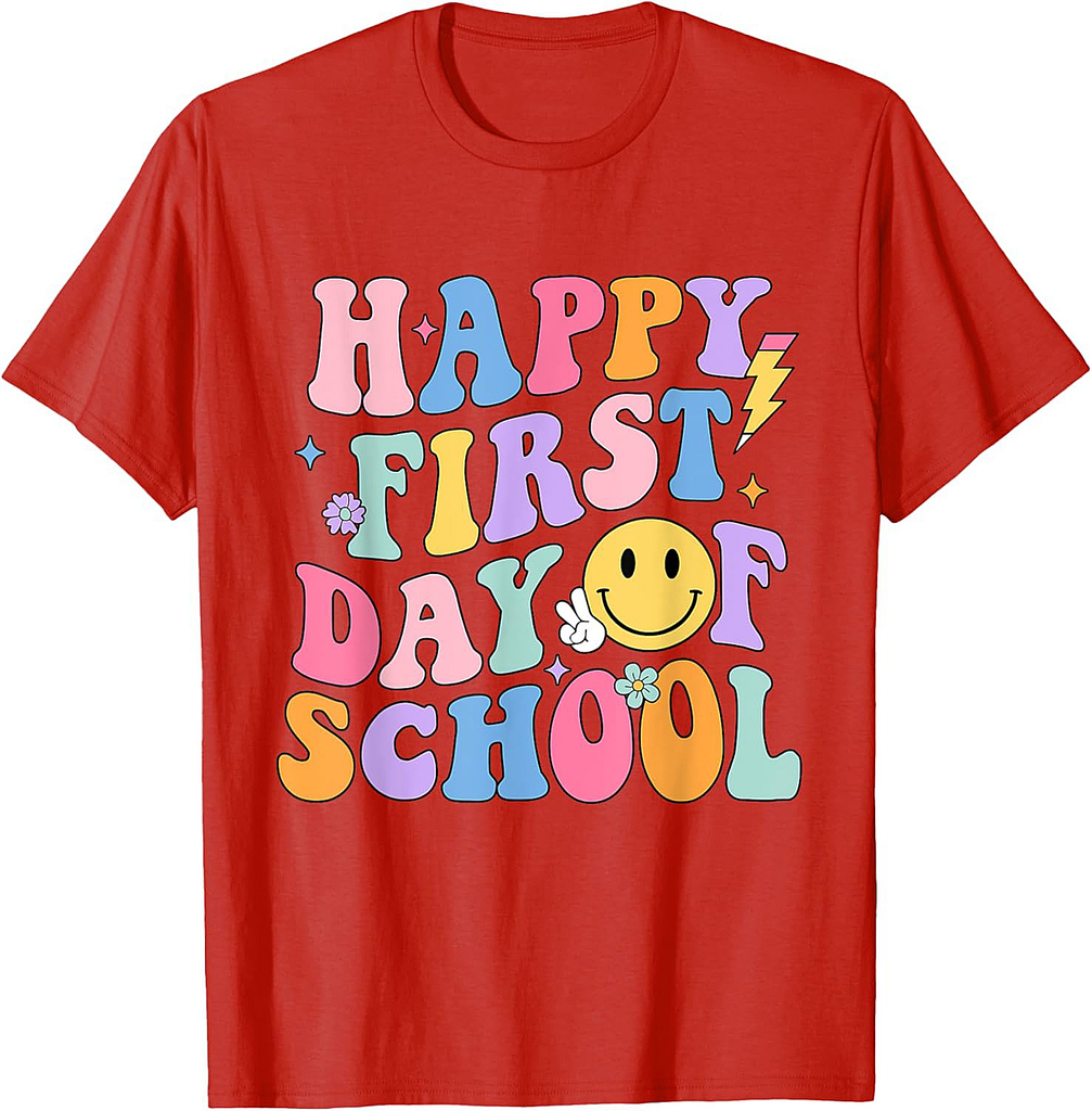 Happy First Day Of School Shirt Teachers Kids Back To School T-Shirt
