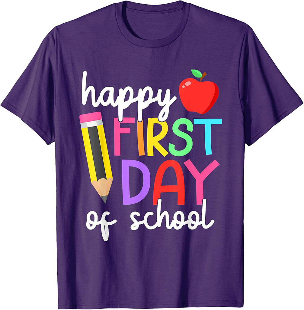 Happy First Day Of School Shirts For Teachers Girls Boys T-Shirt