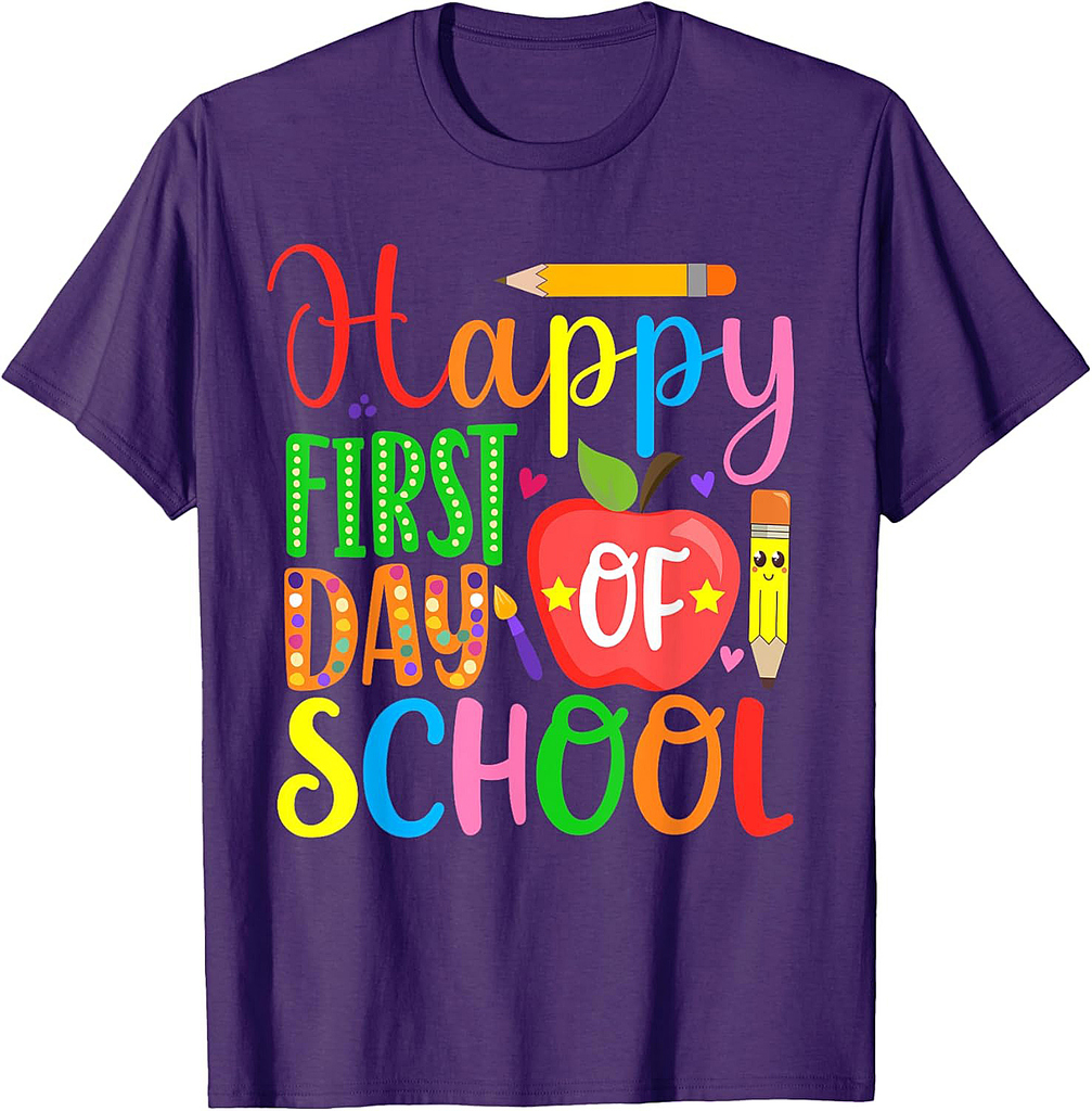 Happy First Day Of School Teacher And Student Back To School T-Shirt