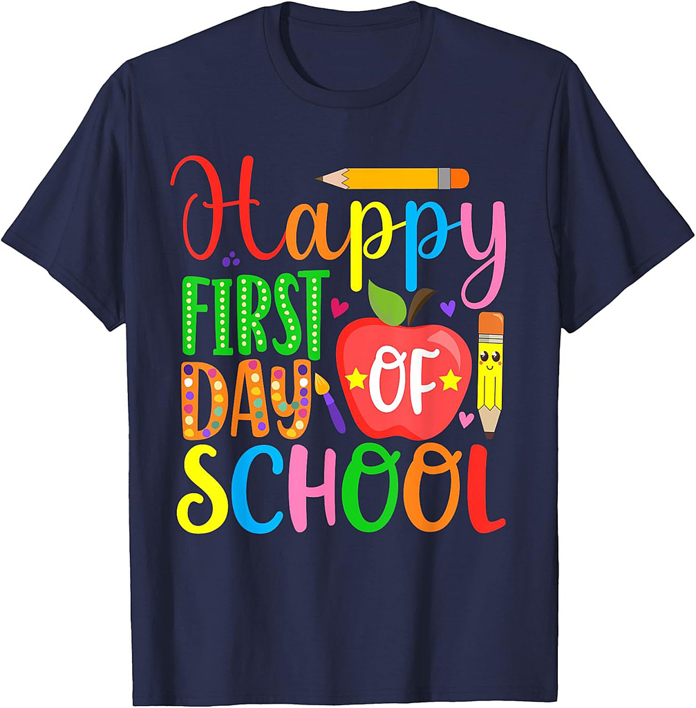Happy First Day Of School Teacher And Student Back To School T-Shirt