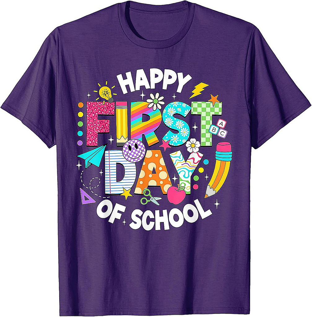 Happy First Day Of School Teacher Back To School Student Kid T-Shirt