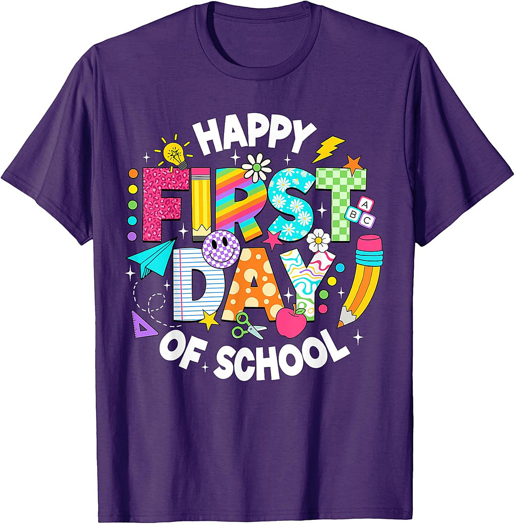 Happy First Day Of School Teacher Back To School Student Kid T-Shirt
