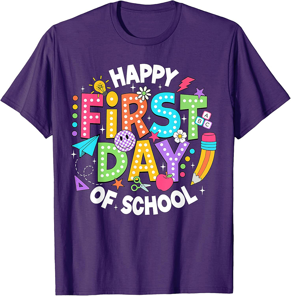 Happy First Day Of School Teacher Back To School Student Kid T-Shirt