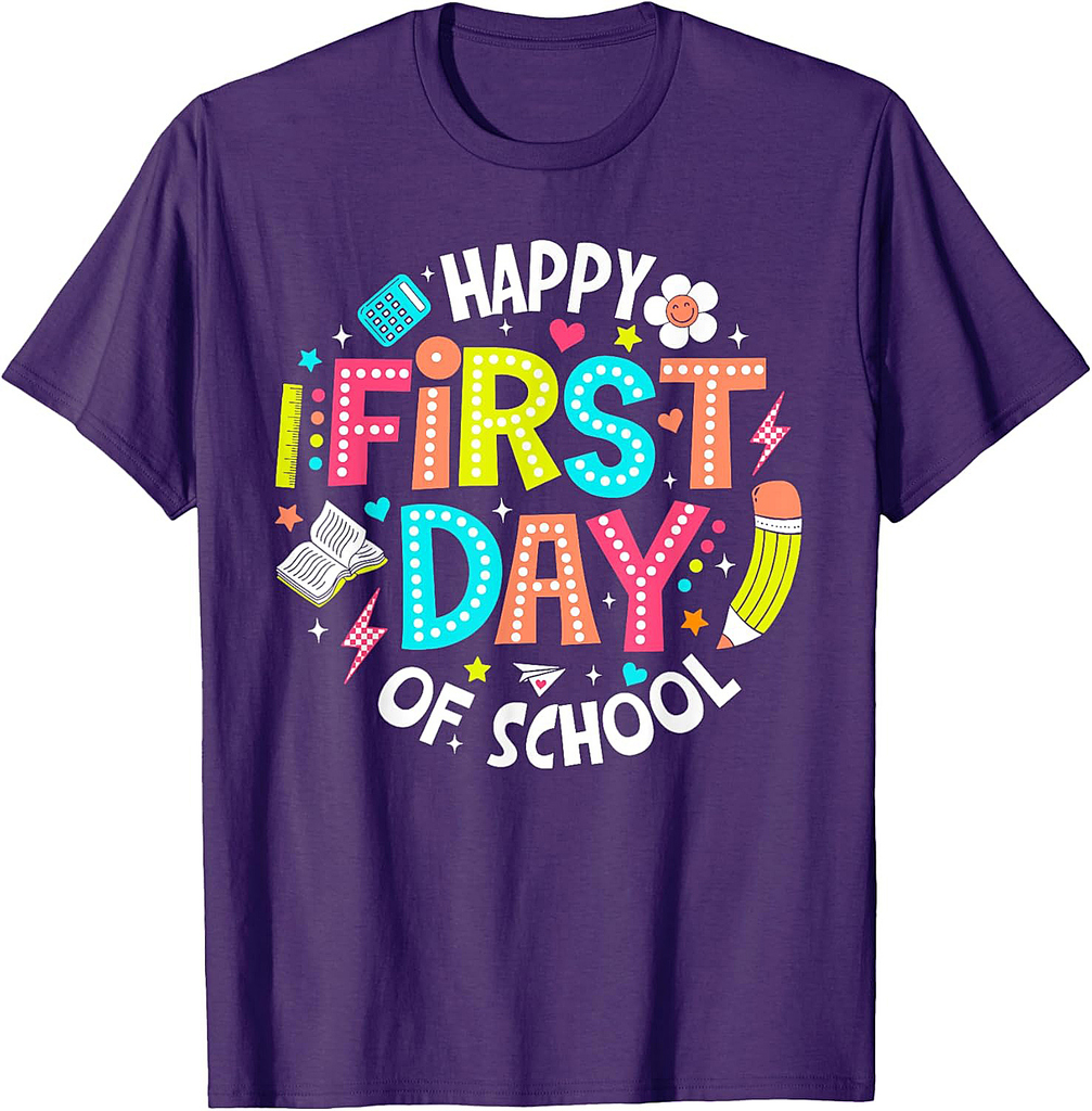 Happy First Day Of School Teacher Back To School Student Kid T-Shirt