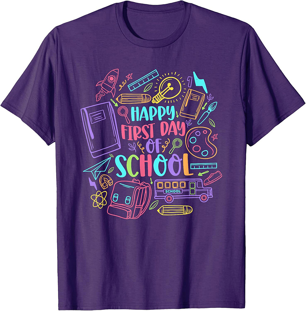 Happy First Day Of School Teacher Boys Girls Back To School T-Shirt