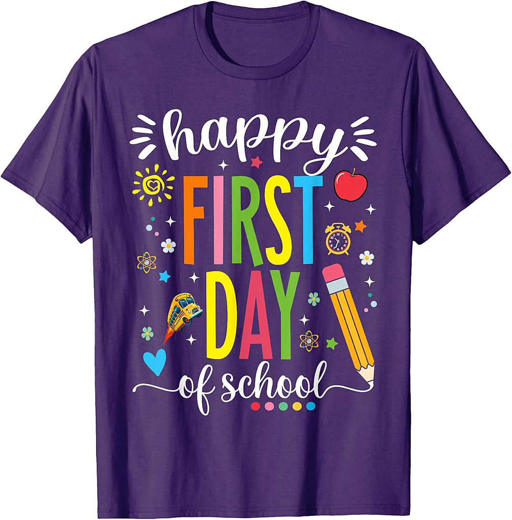 Happy First Day Of School Teacher Kids Back to School Women T-Shirt