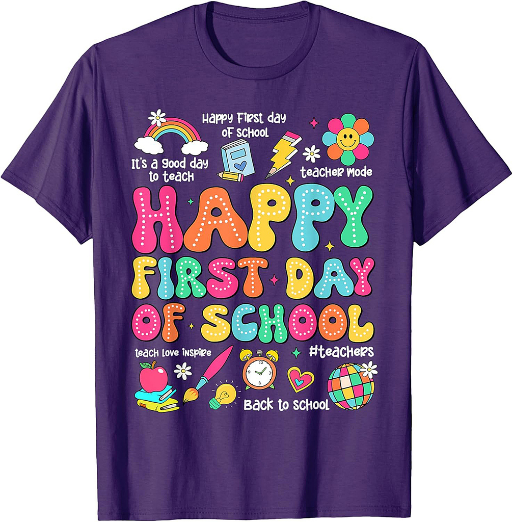 Happy First Day Of School Teacher Shirt, 1st Back To School T-Shirt
