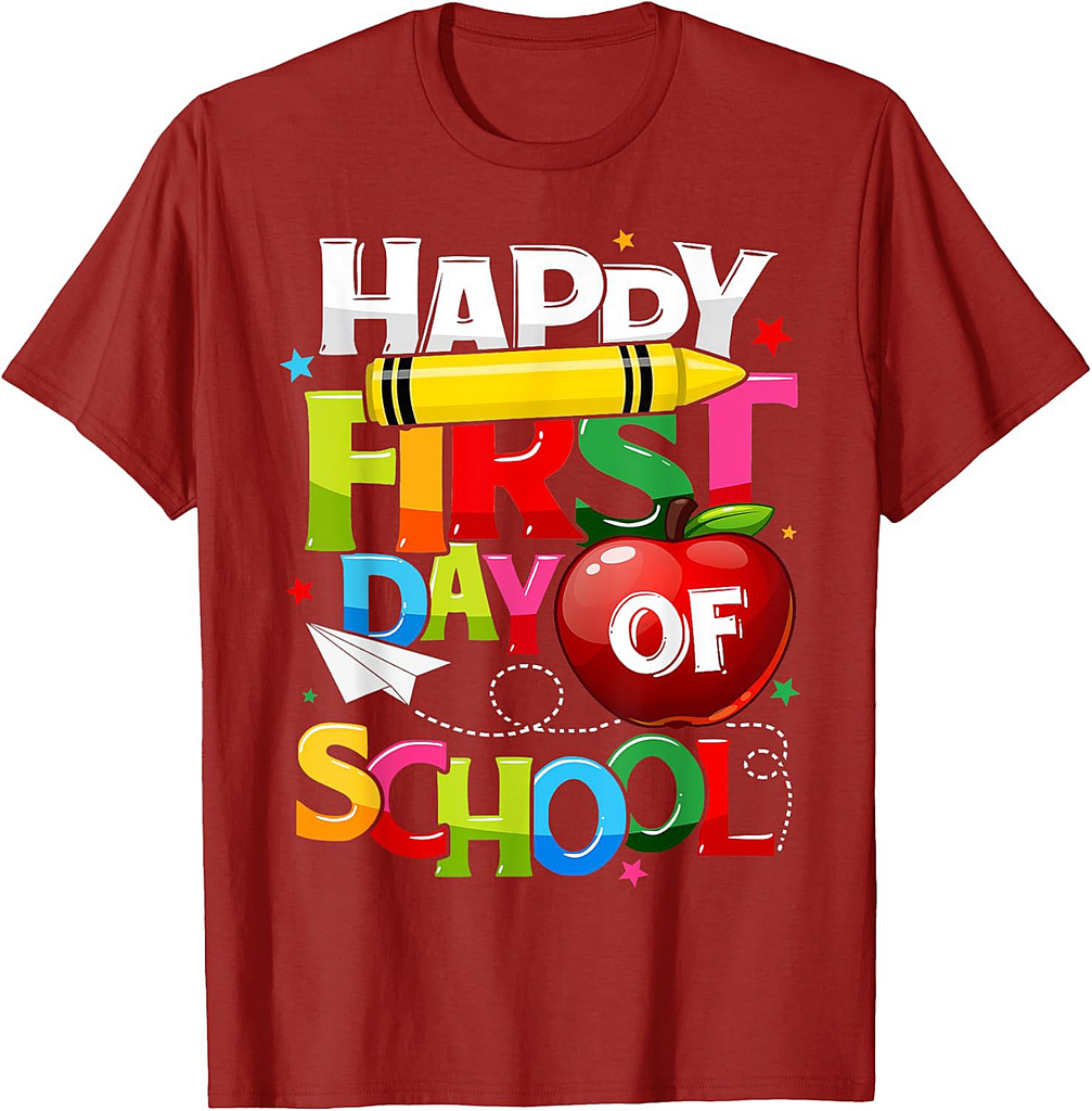 Happy First day of School Teacher Girls Boys Back To School T-Shirt