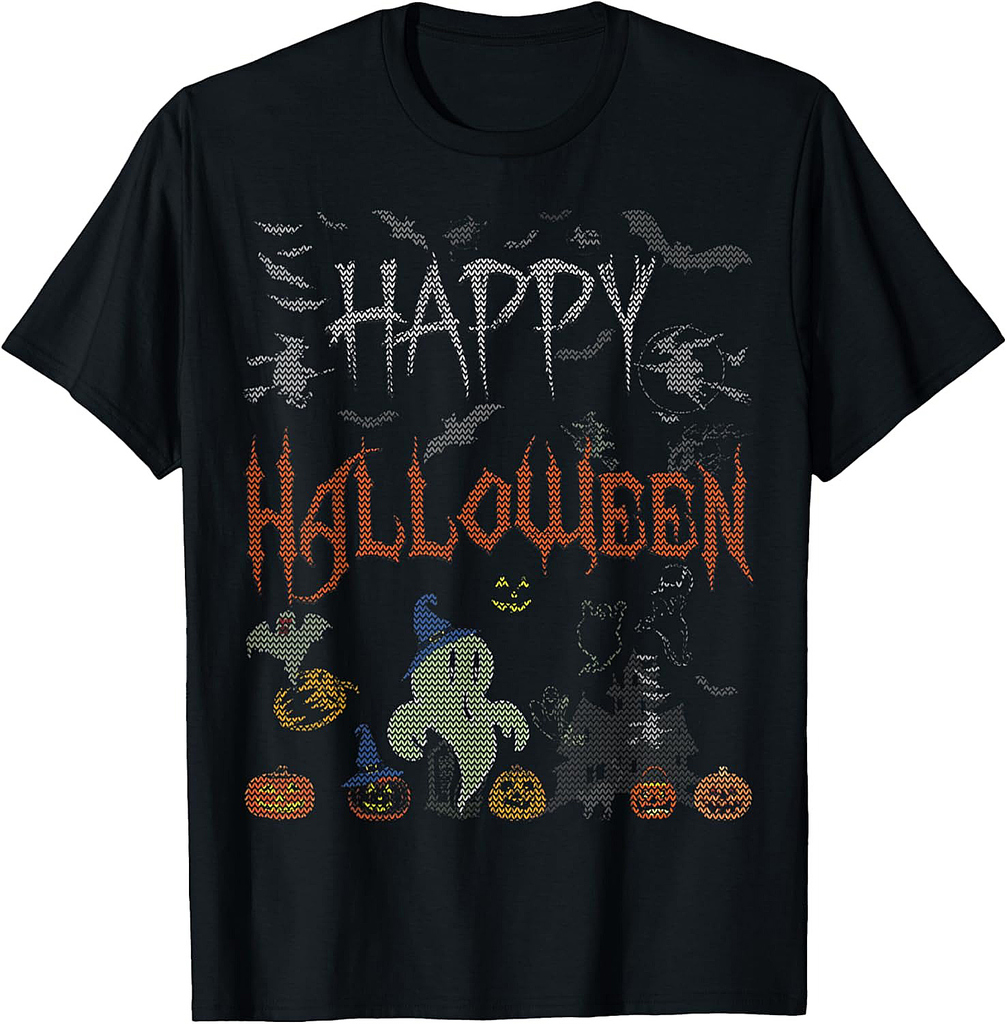 Happy Halloween - Funny Vintage Ugly Halloween Sweater T-Shirt