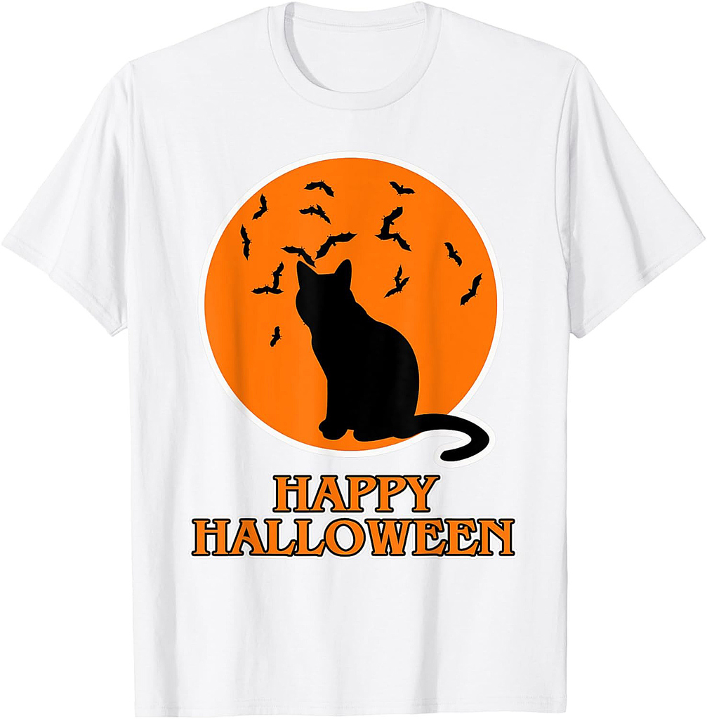 Happy Halloween for Cat Lover - Black Cat Halloween T-Shirt