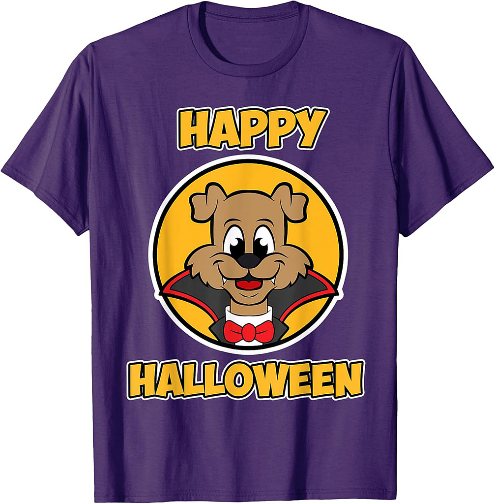 Happy Halloween for Dog Lover - Vampire Dog Halloween T-Shirt for Men Women Kids