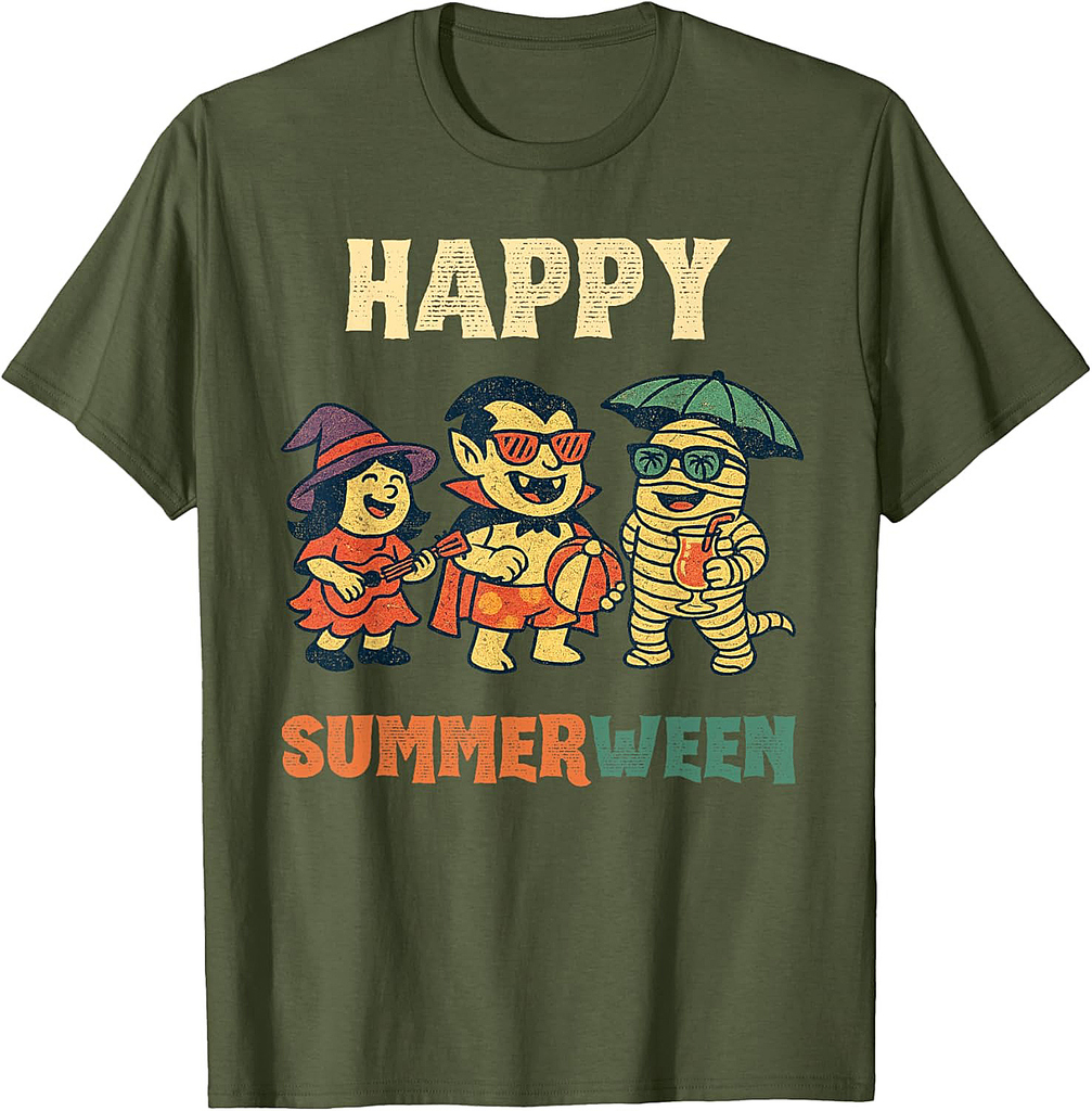 Happy Summerween Halloween Summer Vintage Funny Summerween T-Shirt