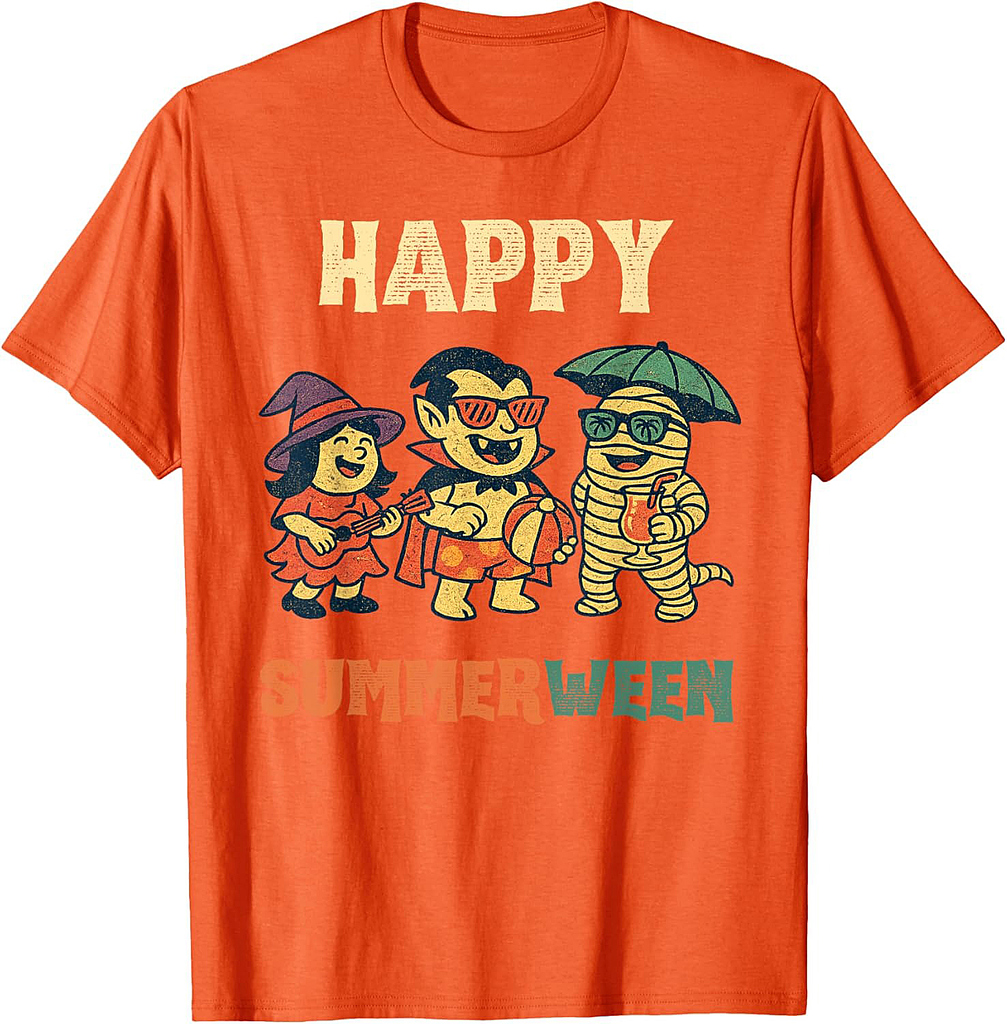 Happy Summerween Halloween Summer Vintage Funny Summerween T-Shirt