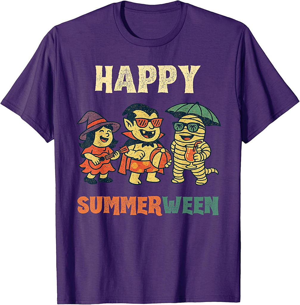 Happy Summerween Halloween Summer Vintage Funny Summerween T-Shirt