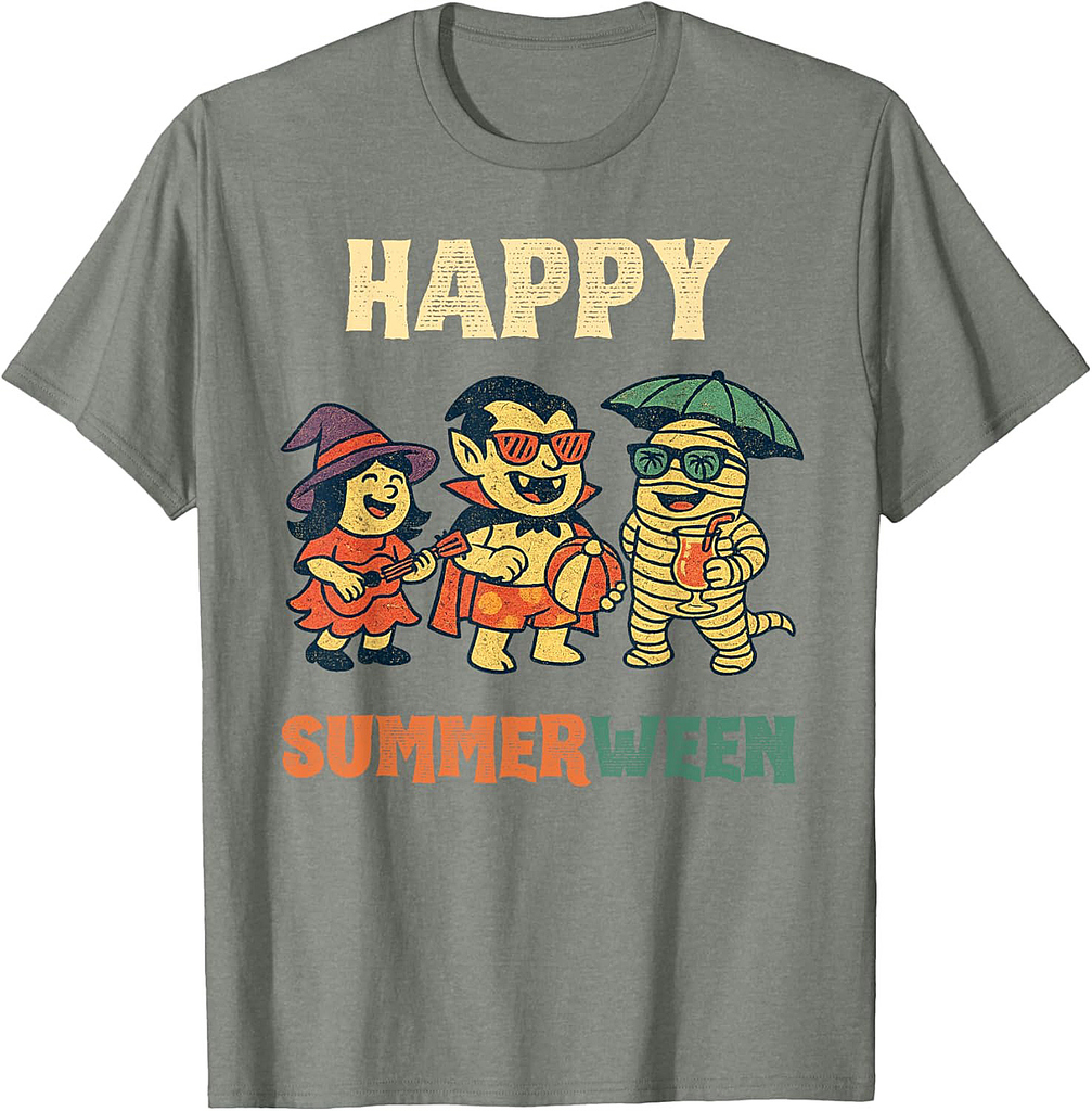 Happy Summerween Halloween Summer Vintage Funny Summerween T-Shirt