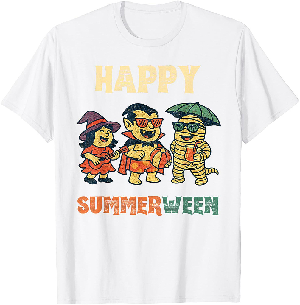 Happy Summerween Halloween Summer Vintage Funny Summerween T-Shirt
