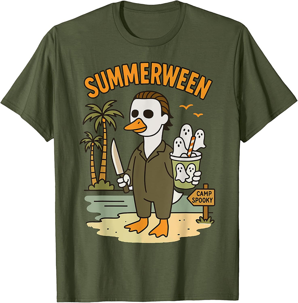 Happy Summerween Summer Halloween Holiday Beach Vibes Spooky T-Shirt