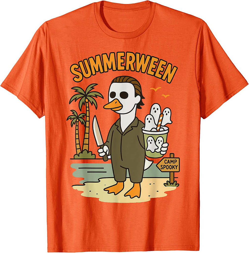 Happy Summerween Summer Halloween Holiday Beach Vibes Spooky T-Shirt
