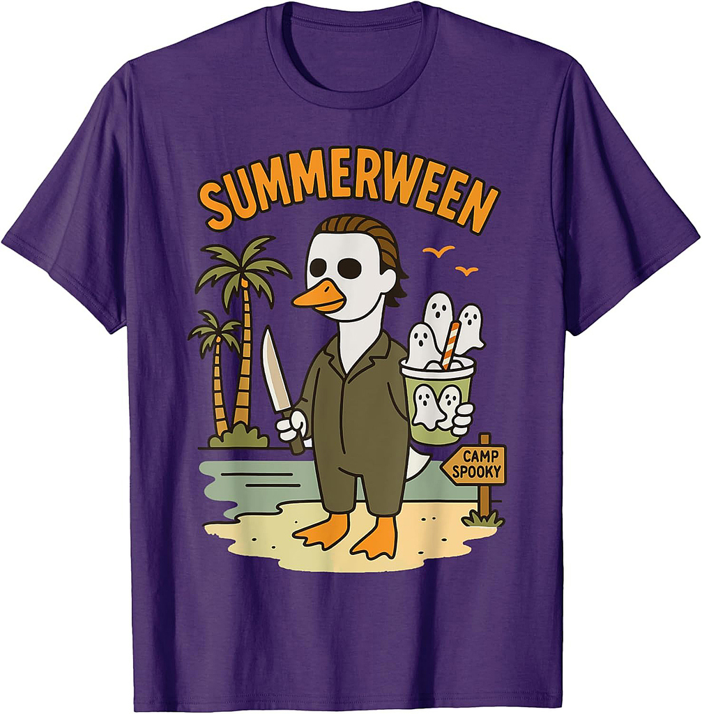 Happy Summerween Summer Halloween Holiday Beach Vibes Spooky T-Shirt