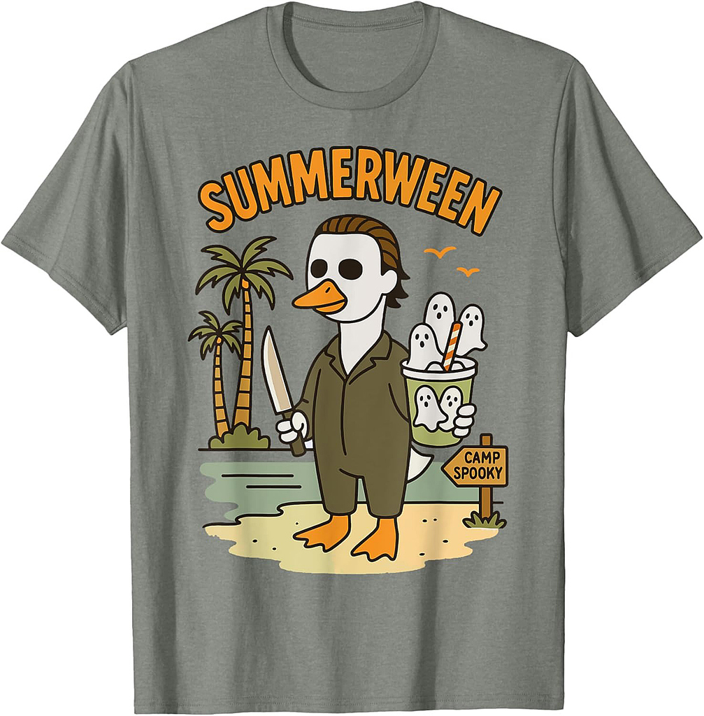 Happy Summerween Summer Halloween Holiday Beach Vibes Spooky T-Shirt