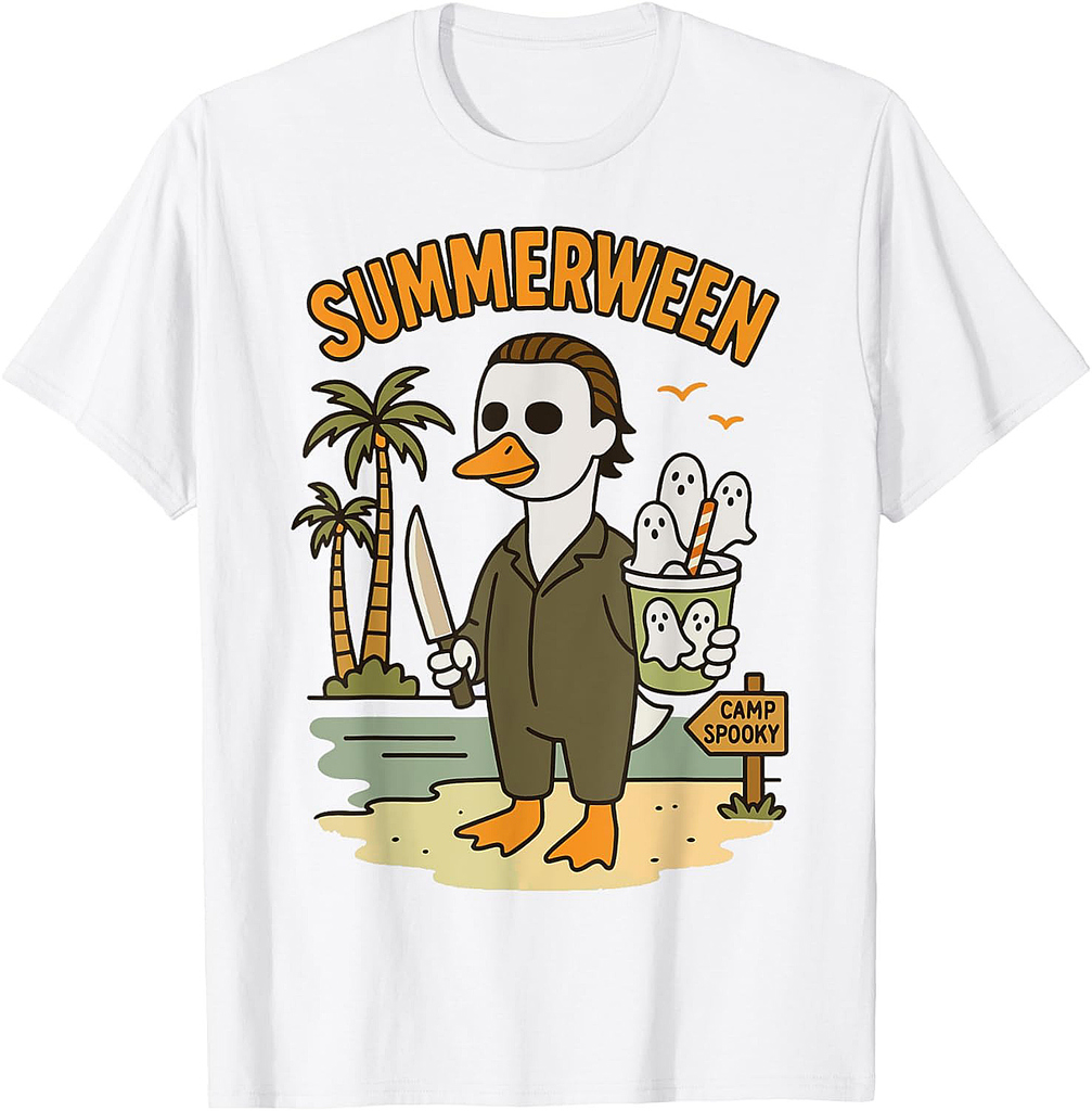 Happy Summerween Summer Halloween Holiday Beach Vibes Spooky T-Shirt