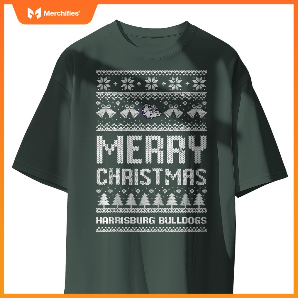 Harrisburg Bulldogs Logo Merry Christmas Ugly Sweater HS T-Shirt