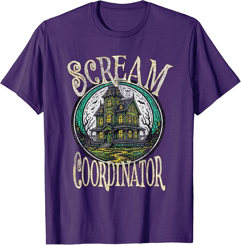 Haunted House Tour Guide Scream Coordinator Halloween Haunt T-Shirt